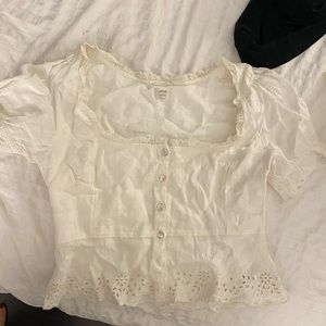 Aritzia Wilfred Blouse in Cream White Size 8